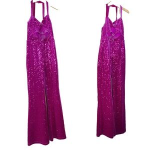 Weissman Sequin Velvet‎ Jumpsuit Dance Girls CM Pink Set of 2